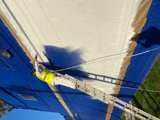 painter painting a building